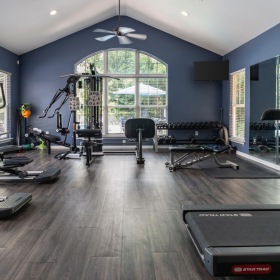 a gym with exercise equipment