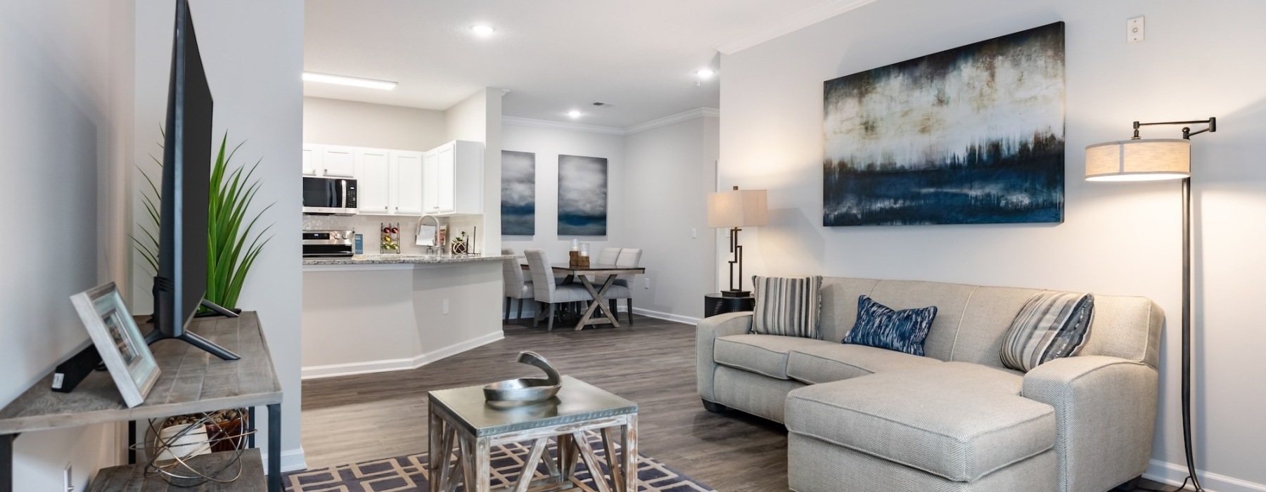 living room with tv